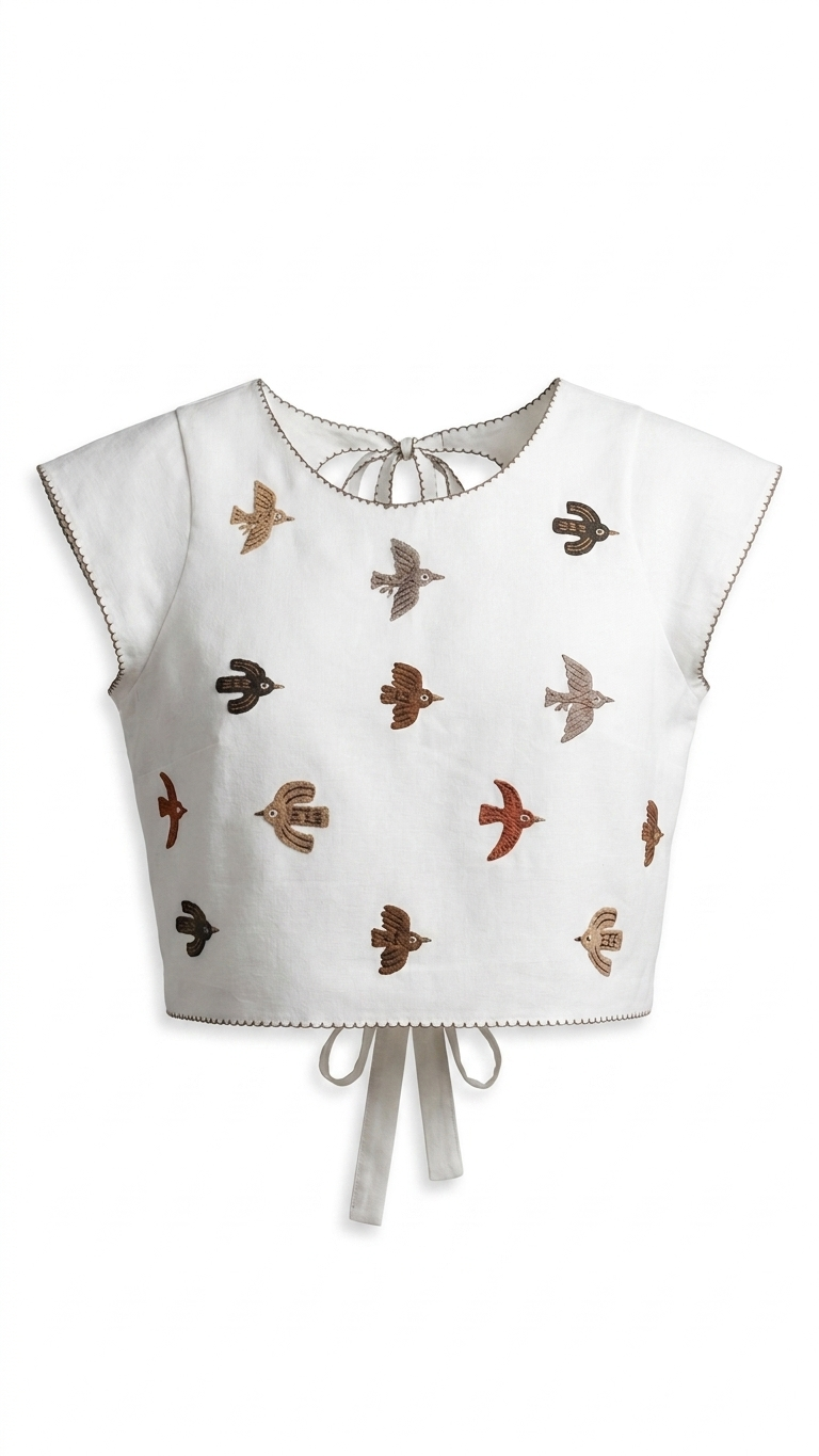 BIRDS CROP SHIRT