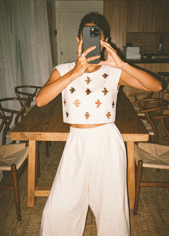 BIRDS CROP SHIRT