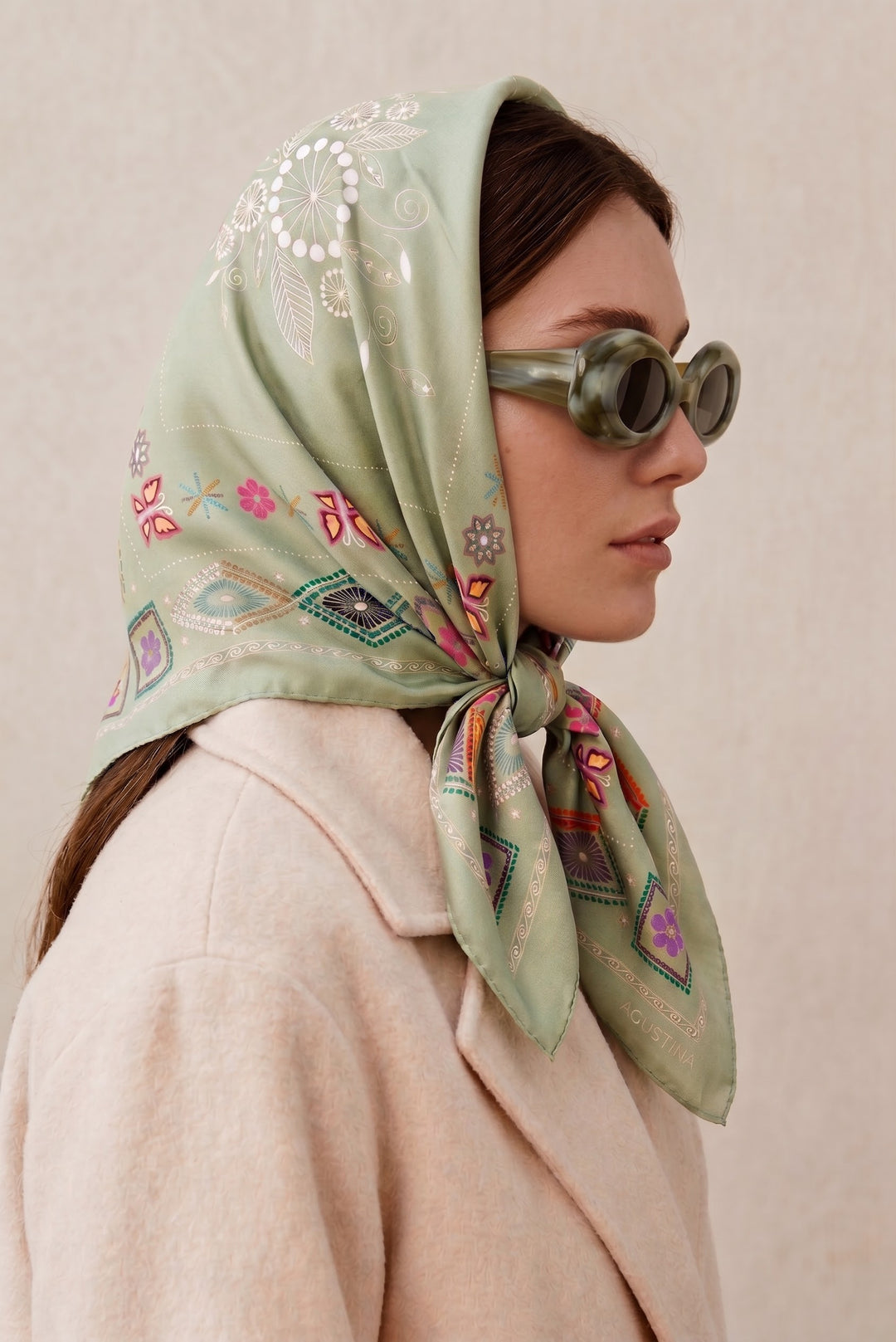 SQUARE SCARF " GREEN TINTA"
