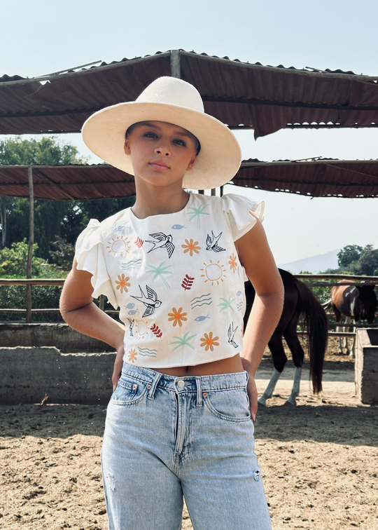 SWALLOWS CROP SHIRT