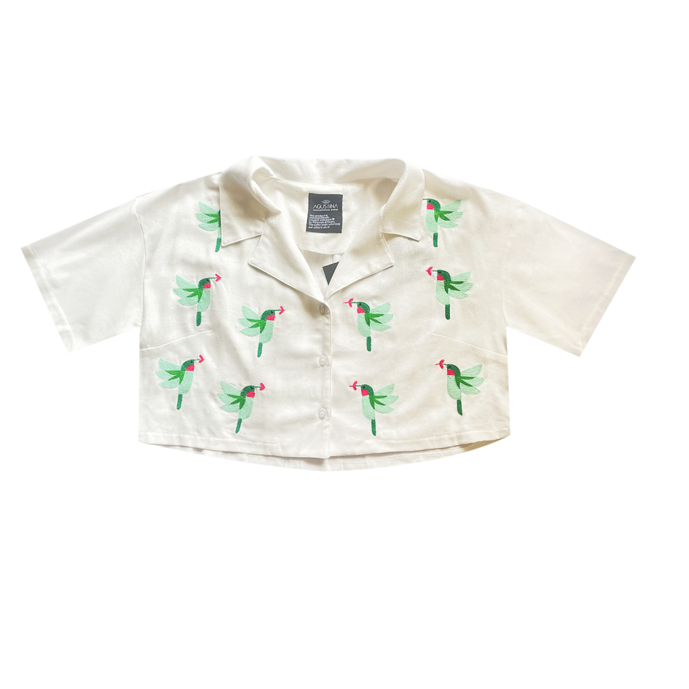 HUMMINGBIRDS CROP SHIRT