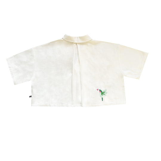 AGUSTINA - CAMISA CORTA COLIBRÍS - COLECCIÓN NOQA KASHANI