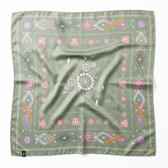 SQUARE SCARF " GREEN TINTA"