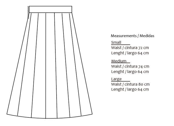 AGUSTINA - FALDA TRADICIONAL DE SATÉN ESTAMPADA