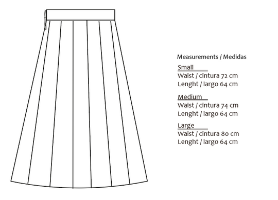 AGUSTINA - FALDA TRADICIONAL DE SATÉN ESTAMPADA