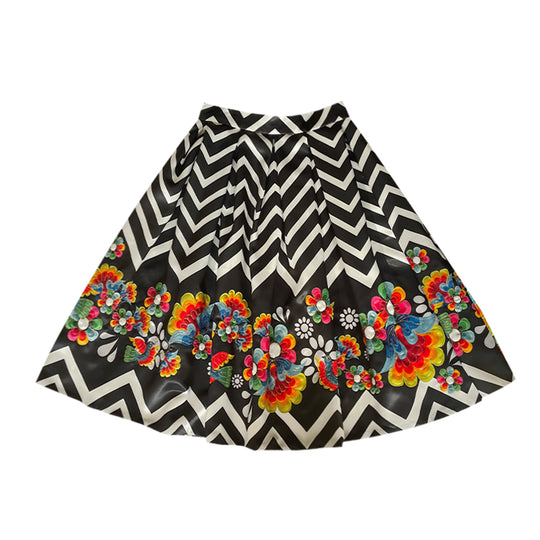 AGUSTINA - FALDA TRADICIONAL DE SATÉN ESTAMPADA